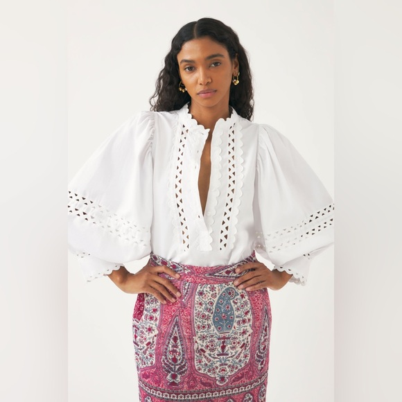 Antik Batik Tops - NWT Antik Batik Rodo Blouse White Size L